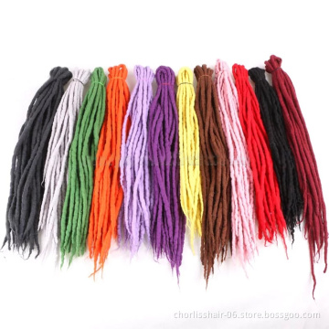 Wholesale Pure Ombre Color Woolen Soft Dreadlocks Straight Synthetic Fiber Braiding Faux Locs Crochet Braids Afro Hair Extension